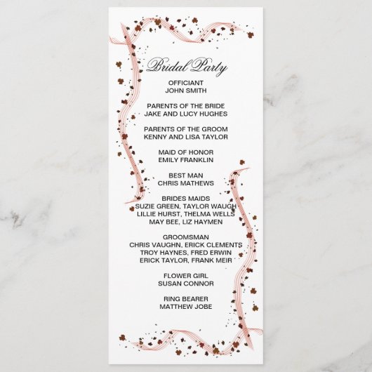 Blume mit handgezeichneter Schleife, doppelseitige Programm (Rückseite)