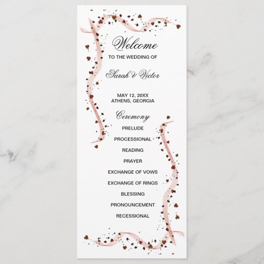 Blume mit handgezeichneter Schleife, doppelseitige Programm (Vorderseite)