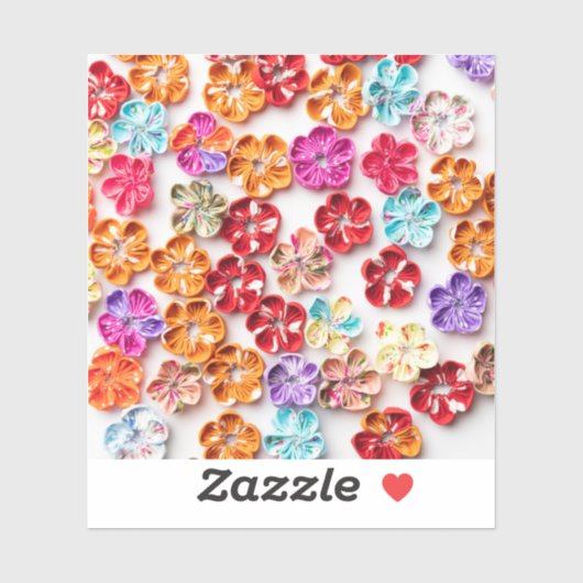 Blume mit Handnähte, Multicolor Aufkleber (Blatt)