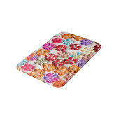 Blume mit Handnähte, Multicolor Badematte (Schrägansicht)