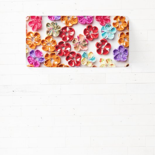 Blume mit Handnähte, Multicolor Banner (InSitu)