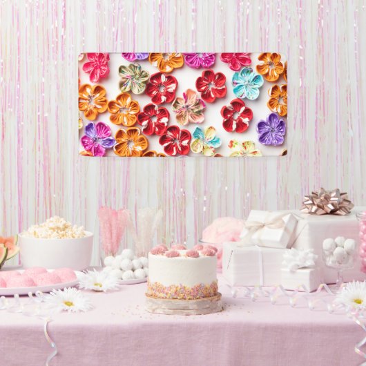 Blume mit Handnähte, Multicolor Banner (Party)