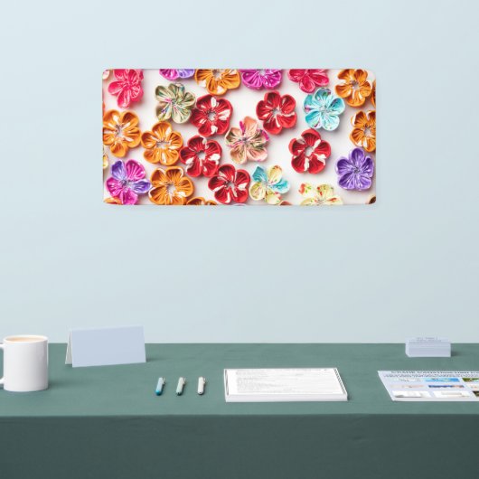 Blume mit Handnähte, Multicolor Banner (Messe)