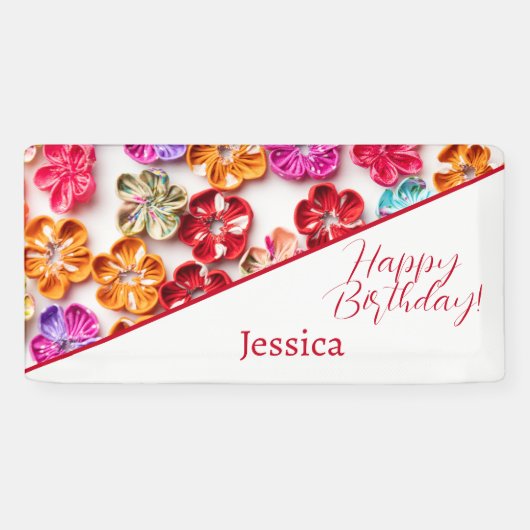 Blume mit Handnähte, Multicolor Banner (Horizontal)