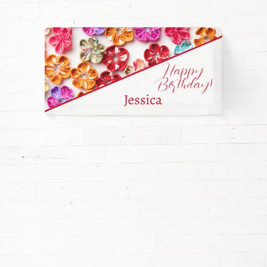 Blume mit Handnähte, Multicolor Banner (InSitu)