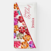 Blume mit Handnähte, Multicolor Banner (Vertikal)