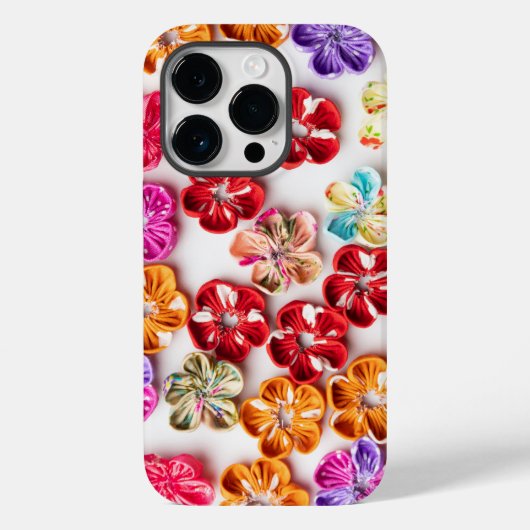 Blume mit Handnähte, Multicolor Case-Mate iPhone Hülle (Rückseite)