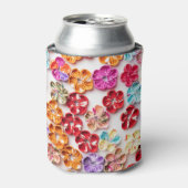 Blume mit Handnähte, Multicolor Dosenkühler (Kanne Vorderseite)