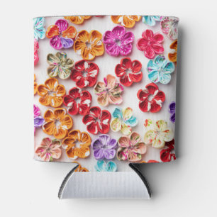 Blume mit Handnähte, Multicolor Dosenkühler