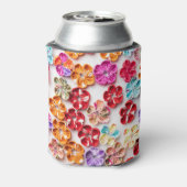 Blume mit Handnähte, Multicolor Dosenkühler (Kanne Rückseite)