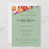 Blume mit Handnähte, Multicolor Einladung (Vorderseite)