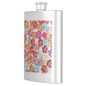 Blume mit Handnähte, Multicolor Flachmann (Links)