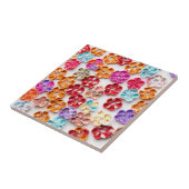 Blume mit Handnähte, Multicolor Fliese (Seite)