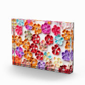 Blume mit Handnähte, Multicolor Fotoblock (Rechts)