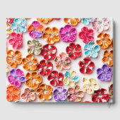 Blume mit Handnähte, Multicolor Gästebuch (Rückseite)