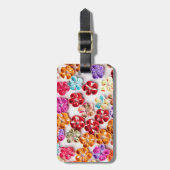 Blume mit Handnähte, Multicolor Gepäckanhänger (Vorderseite vertikal)