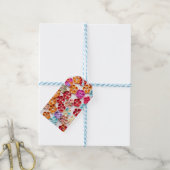Blume mit Handnähte, Multicolor Geschenkanhänger (Mit Garn)