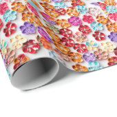Blume mit Handnähte, Multicolor Geschenkpapier (Rolleneckpunkt)