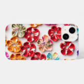 Blume mit Handnähte, Multicolor iPhone Hülle (Rückseite (Horizontal))