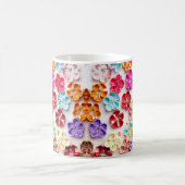 Blume mit Handnähte, Multicolor Kaffeetasse (Mittel)