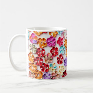 Blume mit Handnähte, Multicolor Kaffeetasse