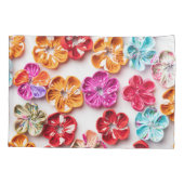 Blume mit Handnähte, Multicolor Kissenbezug (Rückseite)