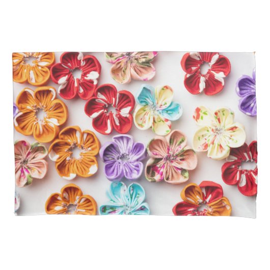 Blume mit Handnähte, Multicolor Kissenbezug (Vorderseite)