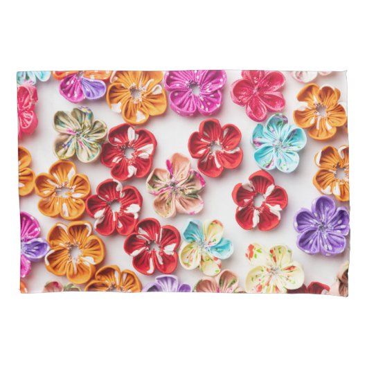 Blume mit Handnähte, Multicolor Kissenbezug (Vorderseite)