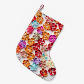 Blume mit Handnähte, Multicolor Kleiner Weihnachtsstrumpf (Vorderansicht (hängend))