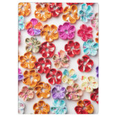 Blume mit Handnähte, Multicolor Klemmbrett (Rückseite)