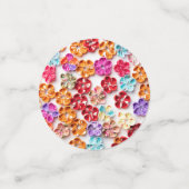 Blume mit Handnähte, Multicolor Konfetti (Klein Vorderseite)