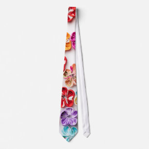 Blume mit Handnähte, Multicolor Krawatte
