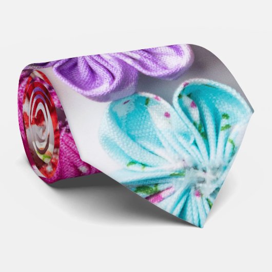 Blume mit Handnähte, Multicolor Krawatte (Gerollt)