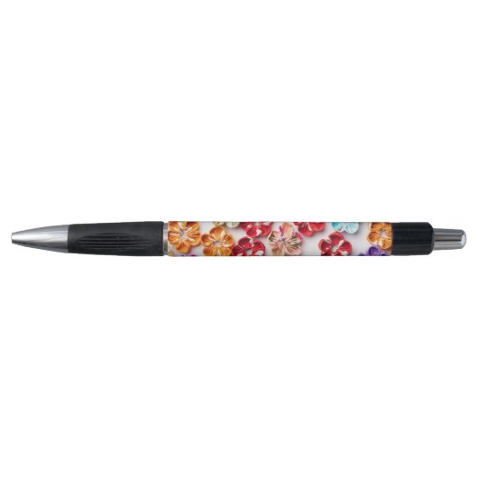 Blume mit Handnähte, Multicolor Kugelschreiber (Vorderseite)
