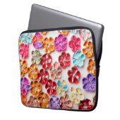 Blume mit Handnähte, Multicolor Laptopschutzhülle (Vorderseite Links)