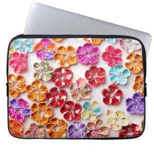 Blume mit Handnähte, Multicolor Laptopschutzhülle