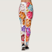 Blume mit Handnähte, Multicolor Leggings (Rückseite)