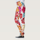 Blume mit Handnähte, Multicolor Leggings (Links)