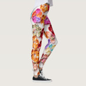 Blume mit Handnähte, Multicolor Leggings (Rechts)