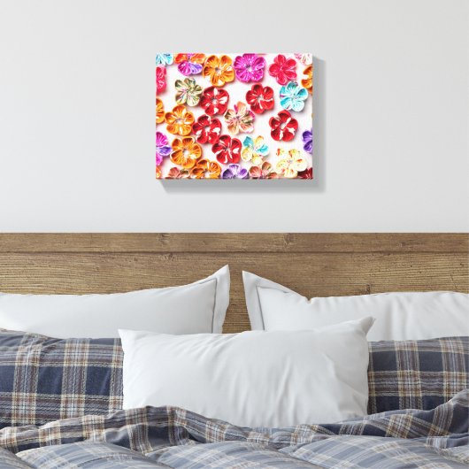 Blume mit Handnähte, Multicolor Leinwanddruck (Insitu (Schlafzimmer))