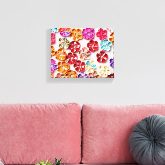 Blume mit Handnähte, Multicolor Leinwanddruck (Insitu (Wohnzimmer))