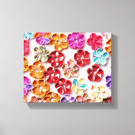 Blume mit Handnähte, Multicolor Leinwanddruck (Vorderseite)