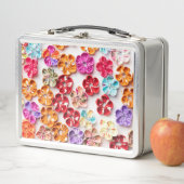 Blume mit Handnähte, Multicolor Metall Brotdose (Beispiel)