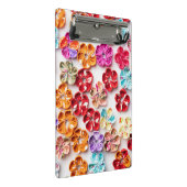 Blume mit Handnähte, Multicolor Mini Klemmbrett (Schrägansicht)