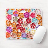 Blume mit Handnähte, Multicolor Mousepad (Mit Mouse)