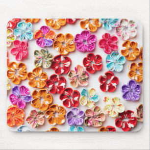 Blume mit Handnähte, Multicolor Mousepad