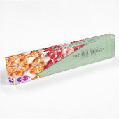 Blume mit Handnähte, Multicolor Namensplakette