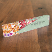 Blume mit Handnähte, Multicolor Namensplakette (Seite)