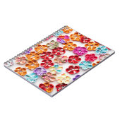 Blume mit Handnähte, Multicolor Notizblock (Linke Seite)