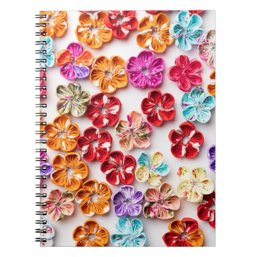 Blume mit Handnähte, Multicolor Notizblock (Vorderseite)